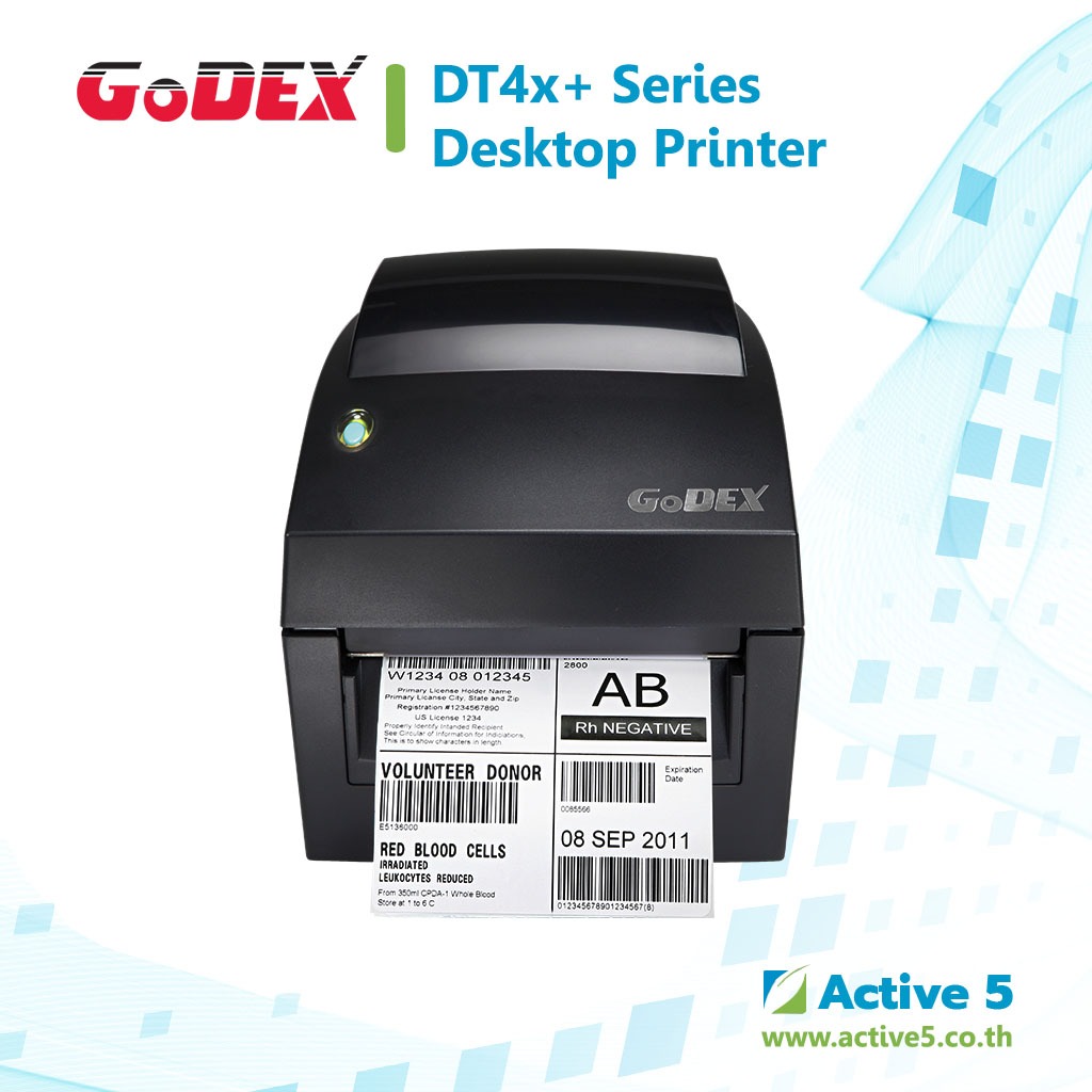GoDEX DT4x Desktop Printer Active 5 Company Label Printer Barcode GoDEX DT4x Desktop Printer Active 5 Company Label Printer Barcode