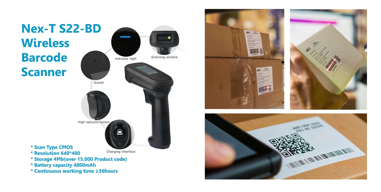 เครื่องอ่านบาร์โค้ดไร้สาย, Nex-T S22-BD Wireless Barcode Scanner